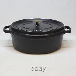 STAUB France Oval Cocotte 33 cm 6.7 liters Black Cast Iron Used Very Good Condition