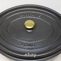 STAUB France Oval Cocotte 33 cm 6.7 liters Black Cast Iron Used Very Good Condition