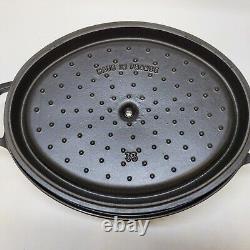 STAUB France Oval Cocotte 33 cm 6.7 liters Black Cast Iron Used Very Good Condition