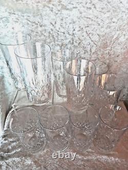 Saint-louis 10 Large Crystal Glasses Signed, Whiskey Or Orangeade Very Good Condition