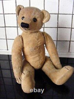 Schubert Bear Very Old All Original In Good Condition Filled Straw Height 40