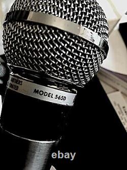 Shure 565 Sd Microphones Very Good Condition Xlr Socket + Rare Shure Velvet Pouch