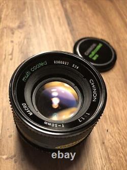 Silver Photo Lens Chinon 50mm F1.7 Macro Very Good State