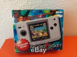 Snk Neo Pocket Geo Pocket Color Platinum Silver -boite + Notice Very Good Condition