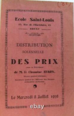 Solemn Distribution of Prizes at Saint Louis School 1936-37-38 Very good condition