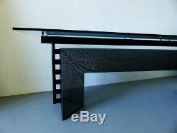 Table Tesi Mario Botta Glass And Metal Black Deployed Very Good Condition