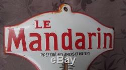 The Mandarin Enamelled Plate Thermometer Authentic Years 20 Very Good Condition