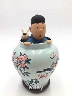 Tintin Milou Lotus Potiche Blue Mythical Images Certificate Box Very Good Condition