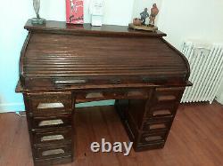 U.s. Bureau A Cylinder Of Annes 30 In Mahogany In Very Good State