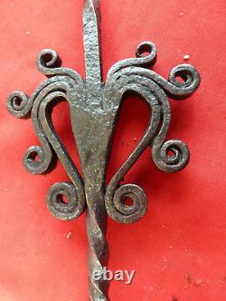 Very Beautiful 18th Century Wrought Iron Fireplace Shovel (very Good Condition)
