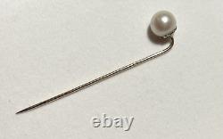 Vintage 18K Gold Tie Pin or Scarf Pin with 1.5g Pearl in Very Good Condition