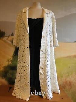 Vintage hand-made crochet ceremonial coat size 40 in very good condition