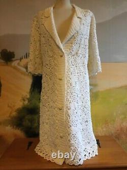 Vintage hand-made crochet ceremonial coat size 40 in very good condition