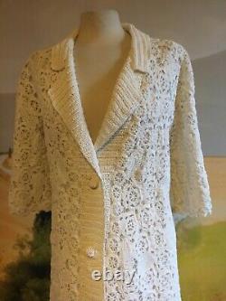 Vintage hand-made crochet ceremonial coat size 40 in very good condition