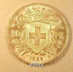 20 Fr Suisse 1922 OR très bon état