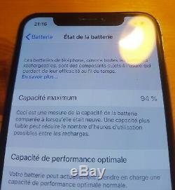 Apple Iphone X 256Go Argent Très bon état. Débloqué. Garantie 1 An + Accessoires