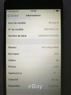 Apple iPhone 6 (2014) 64 Go Gris Sidéral Très bon état (batterie 86%)
