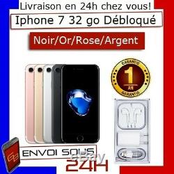 Apple iPhone 7 32Go Noir Or Rose Argent RECONDITIONNÉ et DÉBLOQUÉ Très bon état