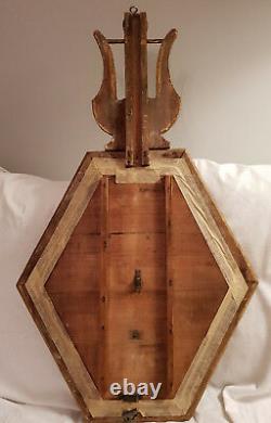 Baromètre lyre d'époque Restauration 1820 en bois doré très bon état