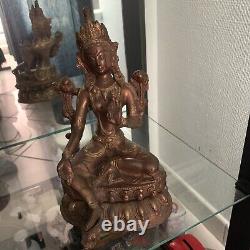 Bouddha en bronze, H 21 Cm, Très bon etat