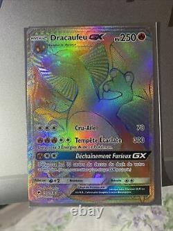 Carte Pokemon Dracaufeu GX 150/147 Rainbow Secrète Très Bon Etat (EX) FR