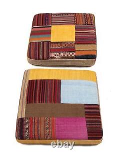 Coussin 2PCS Kilim Patchwork 50 x 50 cm Très bon état Coussin kilim