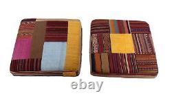 Coussin 2PCS Kilim Patchwork 50 x 50 cm Très bon état Coussin kilim