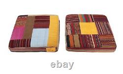 Coussin 2PCS Kilim Patchwork 50 x 50 cm Très bon état Coussin kilim