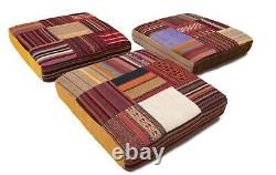 Coussin 3PCS Kilim Patchwork 50 x 50 cm Très bon état Coussin kilim