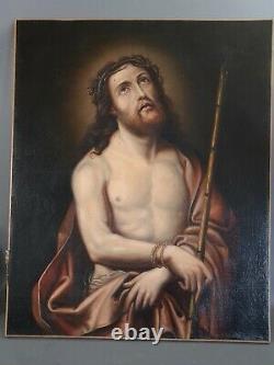 Ecole française Jésus Christ huile sur toile XIXe siècle 81x66 cm Très bon état