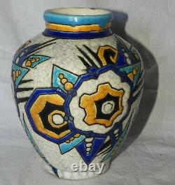 K Superbe vase Art Deco BOCH ET FRERES LA LOUVIERE Belgium (très bon état)