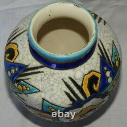 K Superbe vase Art Deco BOCH ET FRERES LA LOUVIERE Belgium (très bon état)