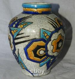 K Superbe vase Art Deco BOCH ET FRERES LA LOUVIERE Belgium (très bon état)