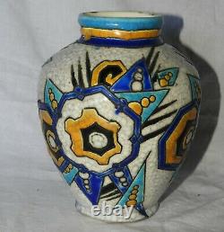 K Superbe vase Art Deco BOCH ET FRERES LA LOUVIERE Belgium (très bon état)