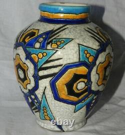 K Superbe vase Art Deco BOCH ET FRERES LA LOUVIERE Belgium (très bon état)