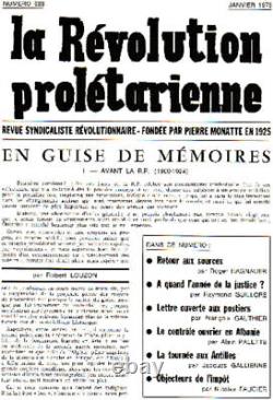La revolution prolétarienne / année complete 1975 Collectif Très bon état