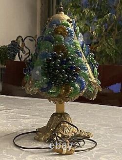 Lampe Grappe De Raisins En Verre Murano Avec Pied Bronze très bon état