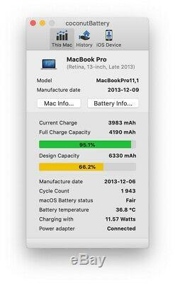 MacBook Pro 13.3 Fin 2013 (Très Bon État, i5 2,4 Ghz, 8 Go, 256 Go SSD)