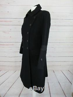 Manteau noir double boutonnage Christian Lacroix en très bon état, taille 38