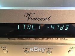 Pre-amplificateur VINCENT SA-93 Plus Double-Mono, Très Bon Etat, Télécommande