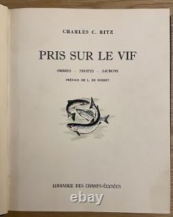 Pris sur le vif. Ombres. Truites. Saumons. Superbe exemplaire Très bon état