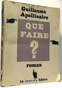 Que faire roman Apollinaire Guillaume Très bon état