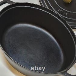 STAUB France Cocotte 33 cm ovale 6,7 litres fonte noire Occasion Très Bon État