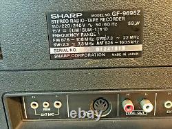 Sharp GF-9696 Z Boombox Ghetto Blaster Révisé très bon état avec son manuel