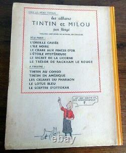 Tintin Herge Le Tresor De Rackham Le Rouge Eo A24 Blanc Tres Bon Etat