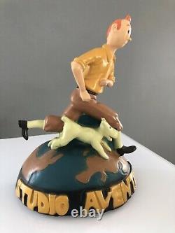 Tintin studio aventure figurine statue en resine 33cm tres bon etat
